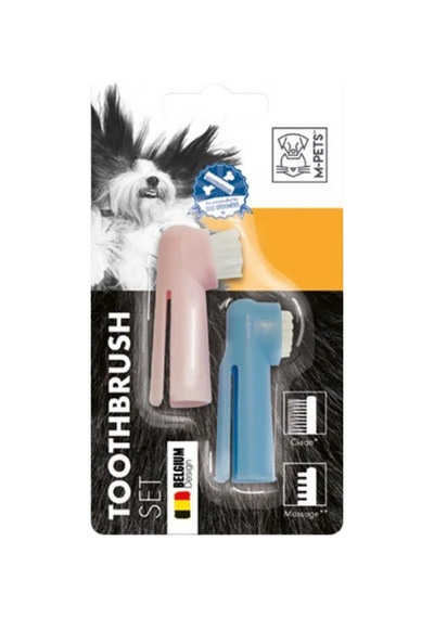 M-pets Toothbrush Köpekler İçin Parmak Diş Fırçası 2li