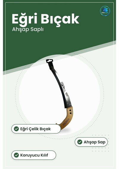 Ağaç Saplı Eğri Testere Bahçe Budama Dal Kesme Manuel Ahşap Sap K