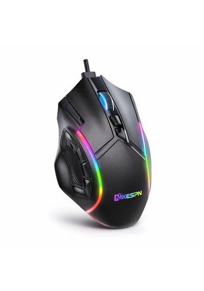 Mikespn X15 Rgb Gaming Mouse 12 Tuşlu 12800 Dpı Makrolu Oyuncu Mouse Siyah X15