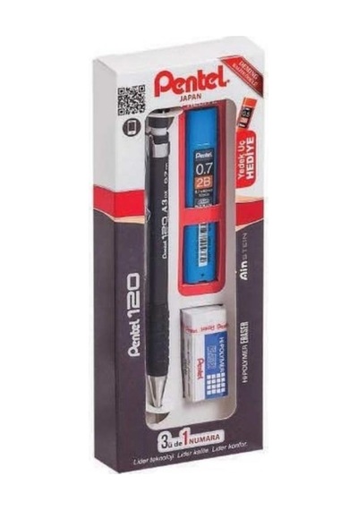 Pentel 120a3 3 Lü Takım Versatil Kalem 07mm Siyah Mavi Beyaz Pembe Çok Renkli