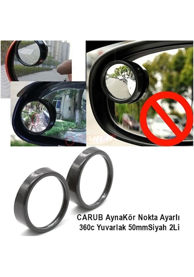 Carub Ayna Kör Nokta Ayarlı 360c Yuv.50 MM Siyah 2li