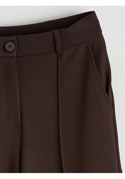 Lcwaıkıkı Classic Kahverengi Standart Fit Geniş Paça Kadın Pantolon