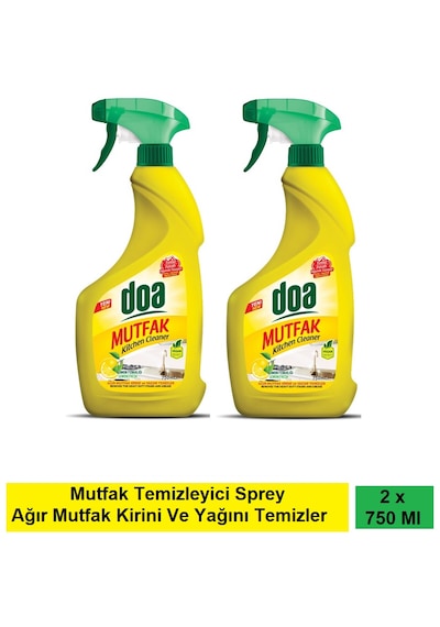 Doa Mutfak Temizleyici Limon 750 Ml Vegan X 2 Adet 2'li Set