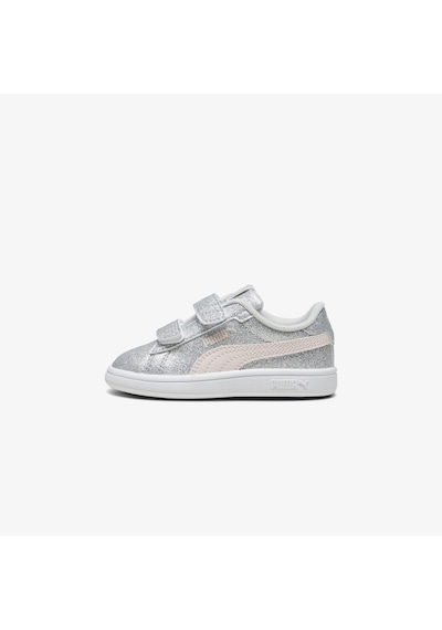 Puma Smash 3.0 Glit Glam V Çocuk Gri Spor Ayakkabı Düz 394688 Gri
