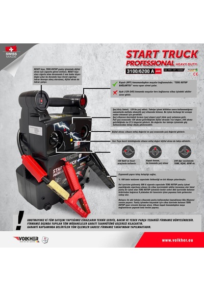 Volkher Akü Takviye Cihazı 12 - 24 V  3100/6200A