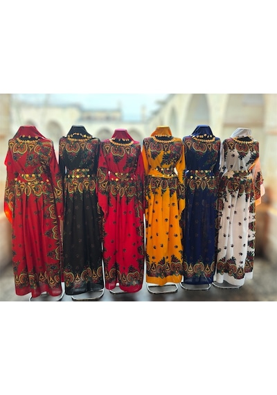 Bawcompany Yöresel Hemavi Elbise Şal Ve Kuşak Birlikte Kadın Standart Beden Pembe