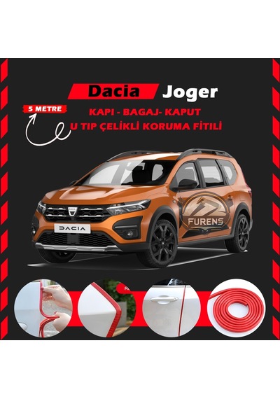 Dacia Joger Oto Araç Kapı Koruma Fitili 5metre Parlak Kırmızı Renk