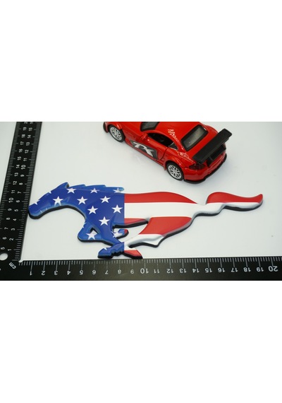Ford Mustang Shelby Gt Koşan At Bagaj Kapağı Amerikan Bayrak 3m M