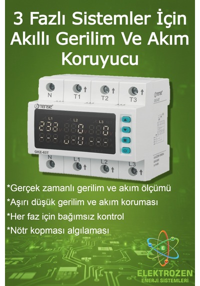 Trifaze Gerilim Koruma Ve Akım Koruma Rölesi 63a
