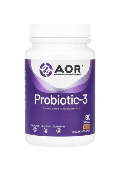 Advanced Orthomolecular Research Aor, Probiotic-3, 90 Capsules