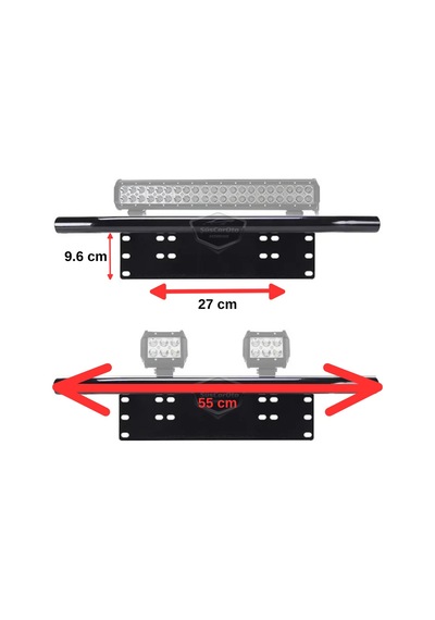 Her Araca Uyumlu Plaka Altlığı Ve Koruma Demiri Sis Ayağı Suv 4x4 Off Road Led Montaj Braketi Plakalık Led Bağlantı Ayağı Krom 00 Şüscaroto Aksesuar