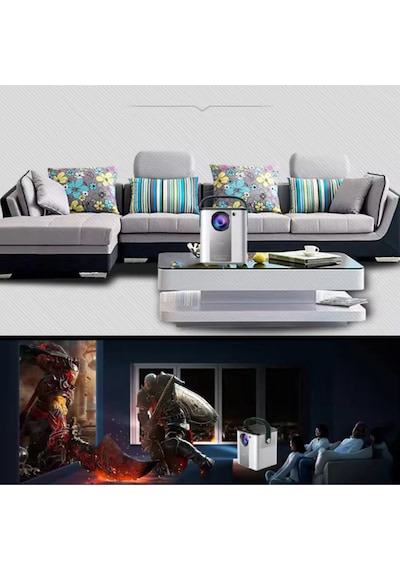 Taşınabilir Sinema Projektörü Dahili Hoparlör 1920 1080p Ev Sineması Bluetooth Android 11 Akıllı