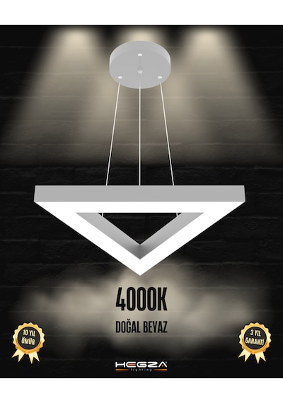 Trian Gri Kasa, Doğal Beyaz Işık Modern Sarkıt Led Avize GRİ RENK