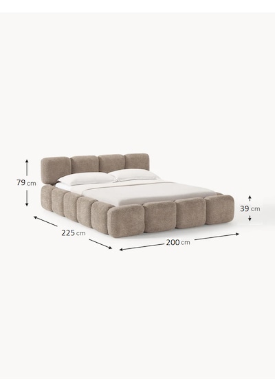 Most Oktagon Bazalı Mdf Karyola 180x200 Kahve Bukle Kumaş İşbir Kuştüyü Sünger Evinize Teslim 180 x 200
