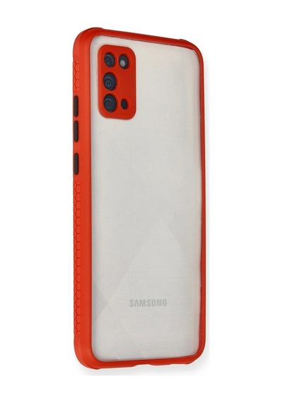 Samsung Galaxy Uyumlu, A02s Kılıf Miami Şeffaf Silikon - Kırmızı
