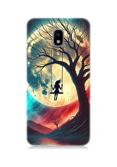 Samsung Galaxy J2 Pro Uyumlu Ay Altında Salıncak Sessizliği Desenli Silikon Kılıf Çok Renkli