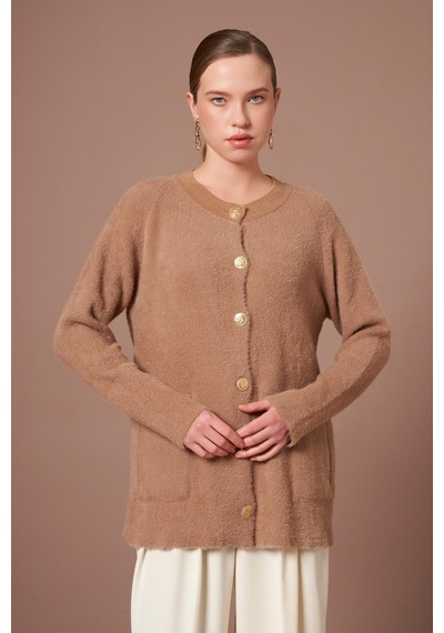 Ftz Women Kadın Angora Hırka Bisküvi 25259 Bisküvi