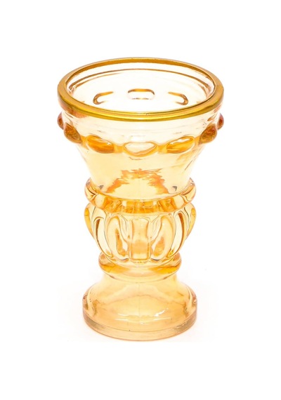 Gold Detaylı Amber Kristal Cam Şamdan Mumluk Çok Renkli