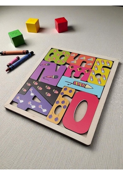 Sayılar Renkli Puzzle Ahşap Oyuncak