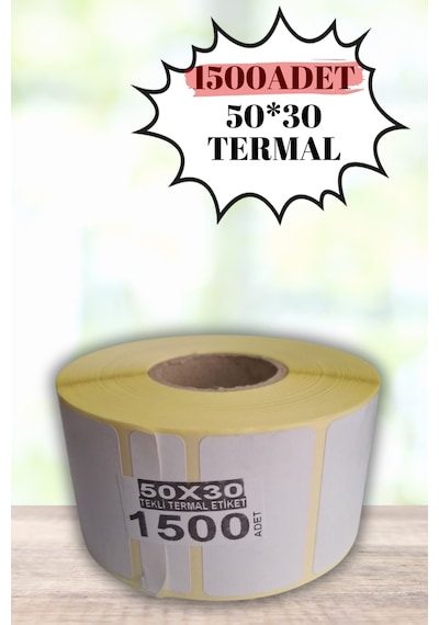 50x30 Termal Etiket Düz Baskısız Beyaz Etiket 3000 Adet Diğer