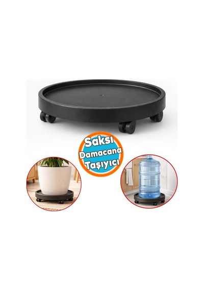 Dayanıklı Plastik 35 Cm Tekerlekli Taşıyıcı Saksı Damacana Tüp Tekerlekli Taşıyıcısı Siyah Diğer 29977127