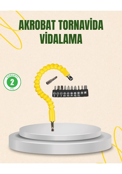 Buğz 12 Parça Akrobat Vidalama Uç Seti Esnek Dar Alan Kullanım