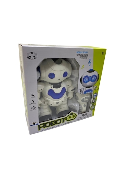 Robotech Akıllı Dans Eden Işıklı Uzaktan Kumandalı Robot Sesli Müzikli Hareketli - Mavi