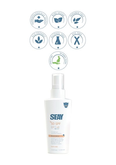 Seay SPF50+ Yüksek Korumalı Leke Karşıtı ve Cilt Tonu Eşitleyici Güneş Kremi Su Bazlı 125 ML