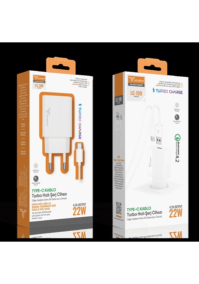 Lucatech Lc-109 Şarj Aleti Set Type-c Hızlı 22w