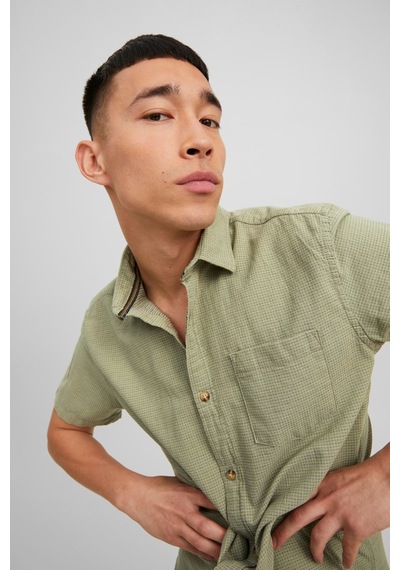 Jack & Jones Jack&jones Kısa Kollu Yağ Yeşili Erkek Gömlek 12235362 001