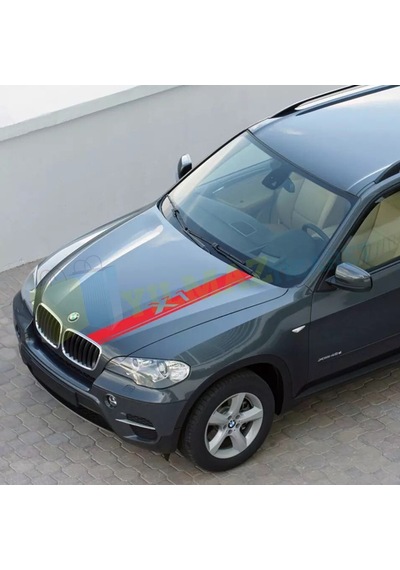 Bmw X Serisi Kaput Şerit Oto Sticker Yapıştırma X1 X2 X3 X4 X5 X6 130 X 15 Cm