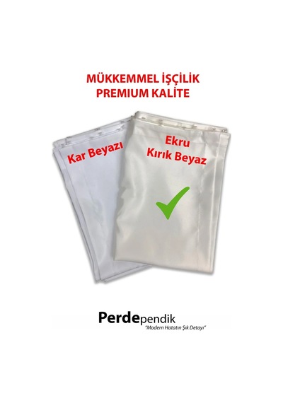 Güneşlik Perde Ekru, Kırık Beyaz, Krem Güneşlik Perde Saten Lüks Kalın 1. Kalite Hazır Perde Krem