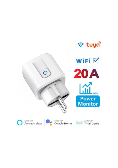 Tuya Destekli Akıllı Priz 20 Amper Elektrik Tüketim İzleme Ve Kon