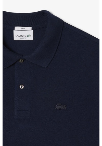 Lacoste Men's Loose Fit Kalın Pike Kumaş Polo T-shirt Erkek Polo Yaka Tişört Lacivert