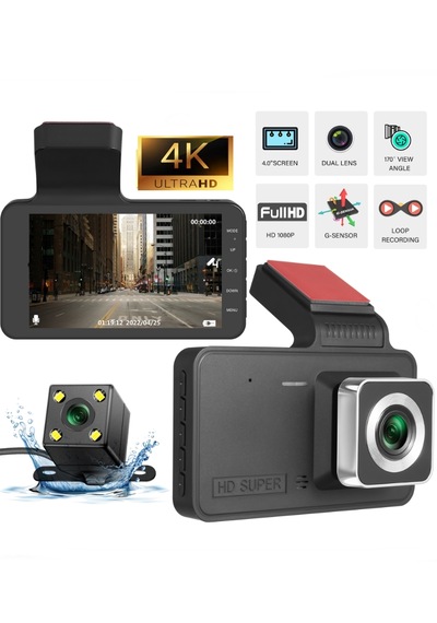 V2 4k Ultra Hd Araç İçi Kamera Ön+arka Kamera Türkçe Menü