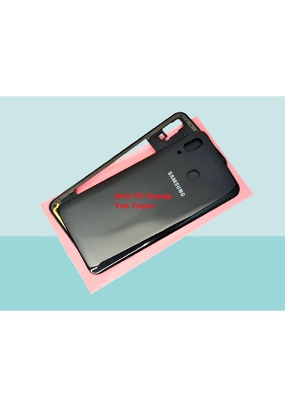 Tkgz - Samsung Galaxy Uyumlu A20 A 205 Full Kasa Arka Kapak Batarya Kapağı - Siyah Çok Renkli