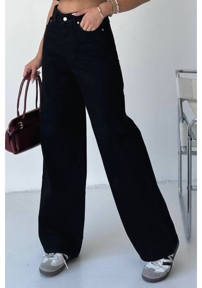 Balenbi Kadın Yüksek Bel Jean Salaş Kesim Extra Wide Leg Kot Pantolon 1240 - Premium Seri Siyah 2300 Balenbi Kadın Yüksek Bel Jean Salaş Kesim Extra Wide Leg Kot Pantolon 1240 - Premium Seri Siyah 2300