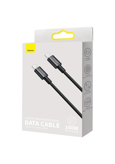 Lexroo Superior Hızlı Şarj Özellikli 100w Type-c To Type-c Kablo 1m-siyah Standart