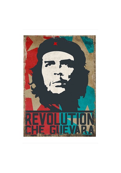 Bedeko Revolution Che Guavera Tasarım Ahşap Tablo 35 Cm X 50 Cm