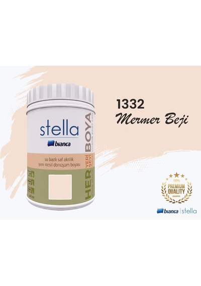 Bianca Stella Su Bazlı Saf Akrilik Boya 1 Litre Mermer Beji