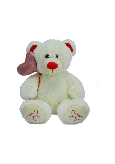 Sevimli Peluş Kalpli Balonlu Ayıcık Uyku Arkadaşım 30 Cm Pembe