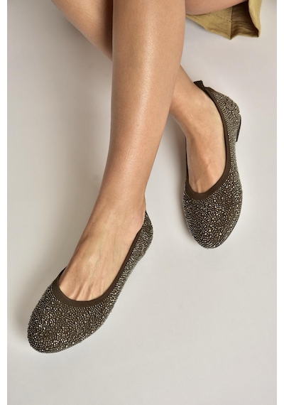 Fox Shoes Y820411004 Kahverengi Triko Kumaş Kadın Babet Kahverengi
