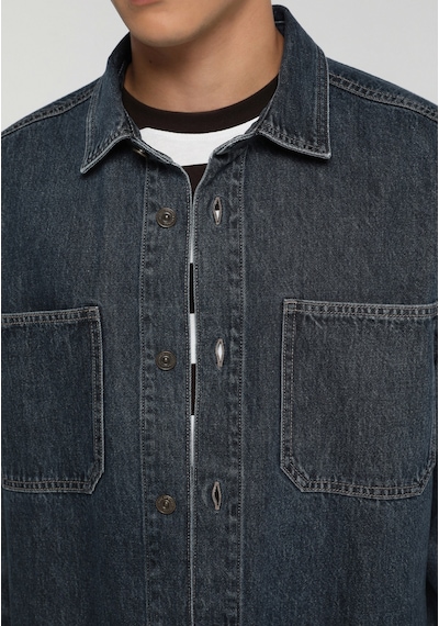 Colin's Colins Oversize Fit Erkek Mid İndigo Denim Shacket Cl1082683 Q1.v1 Dn45150