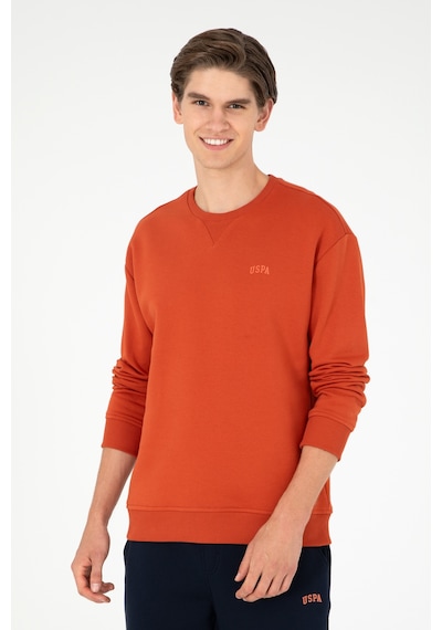 U.S. Polo Assn. Erkek Bisiklet Yaka Kiremit Basic Şardonlu Sweatshirt 50295148-VR031