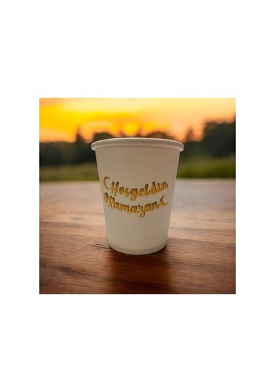 Ramazan-hoşgeldin Ramazan-iftar-sahur Tek Kullanımlık 7 Oz 100 Adet Karton Bardak 1