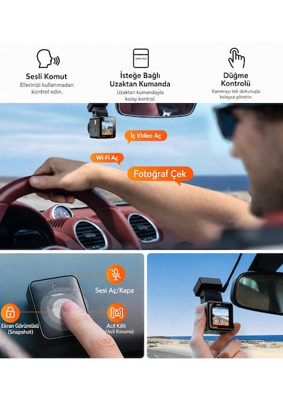 Vantrue Element1 Pro 4k Uhd Wi-fi Cpl Filitre Hediyeli Mini Araç Kamerası