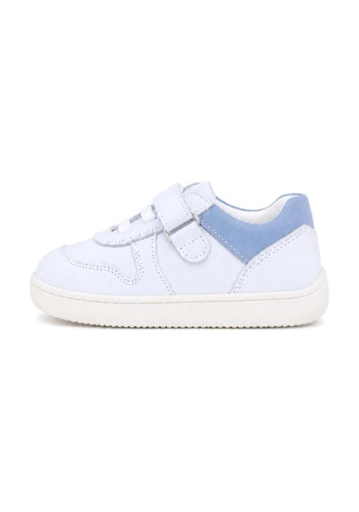 Rakerplus Bob Hakiki Deri Beyaz Nubuk Mavi Cırtlı Bebek Sneaker Ayakkabı
