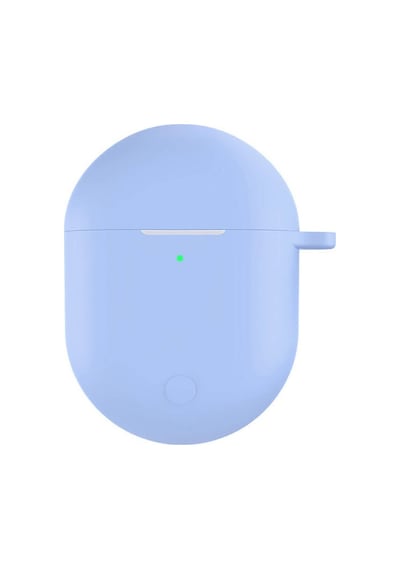Koodmax Xiaomi Redmi Buds 3 Pro / Airdots 3 Pro Uyumlu Silikon Kılıf + Metal Kopça - Açık Mavi