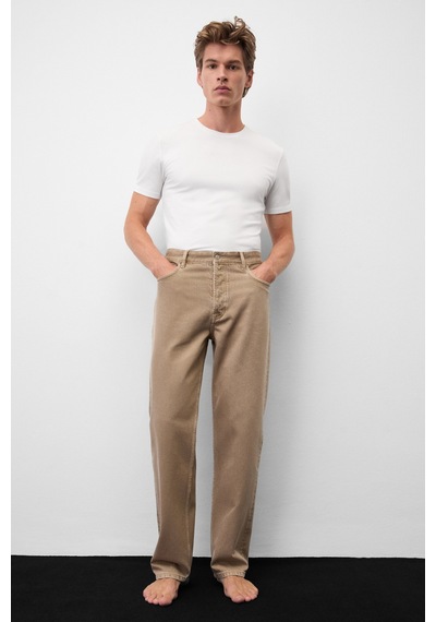 Grımelange Grimelange Carpe Erkek Straight Fit Vizon - Bej Jeans