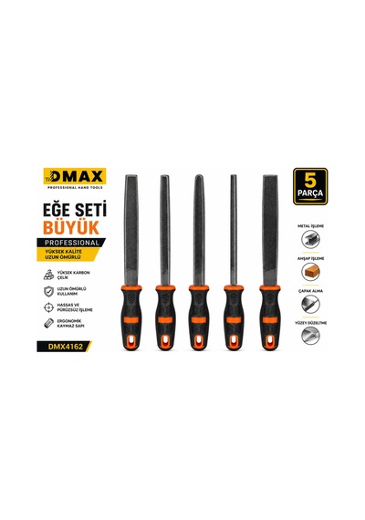 Dmax Büyük Eğe Seti 5 Parça Profesyonel Metal Ve Ahşap Eğe Takımı